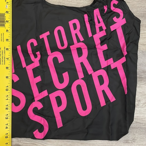 Victoria’s Secret Sport Black with Pink Letters Lightweight Tote One Size - Picture 6 of 9